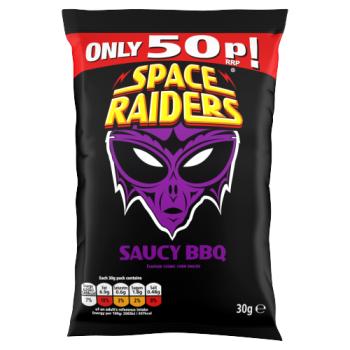 Space Raiders Saucy BBQ Flavour Cosmic Corn Snacks 30g