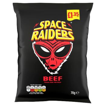 Space Raiders Beef Flavour Cosmic Corn Snacks 70g