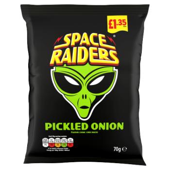 Space Raiders Pickled Onion Flavour Cosmic Corn Snacks 70g