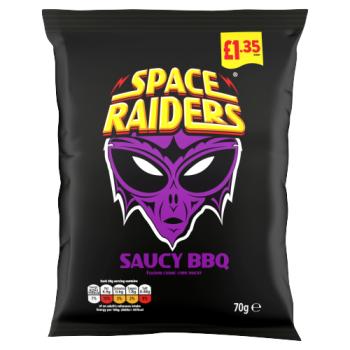 Space Raiders Saucy BBQ Flavour Cosmic Corn Snacks 70g