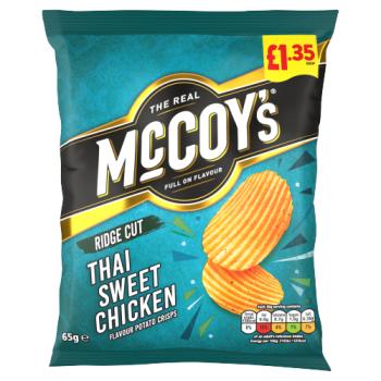 McCoy's Ridge Cut Thai Sweet Chicken Flavour Potato Crisps 65g