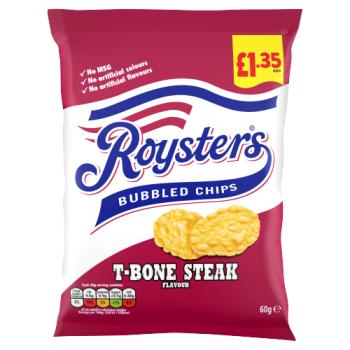 Roysters T-Bone Steak Flavour Bubbled Chips 60g