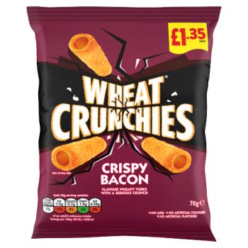 Wheat Crunchies Crispy Bacon Flavour Wheaty Tubes 70g