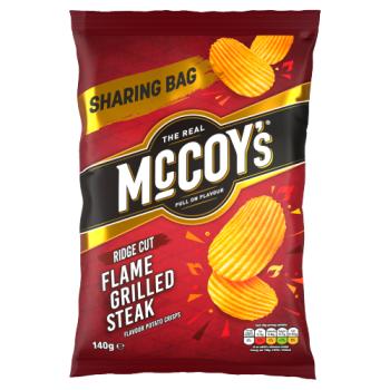 McCoy's Ridge Cut Flame Grilled Steak Flavour Potato Crisps 140g