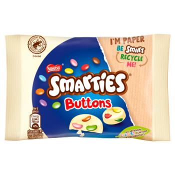 Smarties Buttons White Sgl
