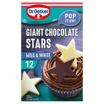 Dr. Oetker 12 Giant Chocolate Stars Milk & White 20g