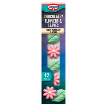 Dr. Oetker 12 Chocolatey Flowers & Leaves White Chocolate Flavour 11g