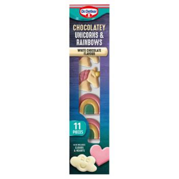 Dr. Oetker 11 Chocolate Flavour Unicorns & Rainbows Cake Decorations
