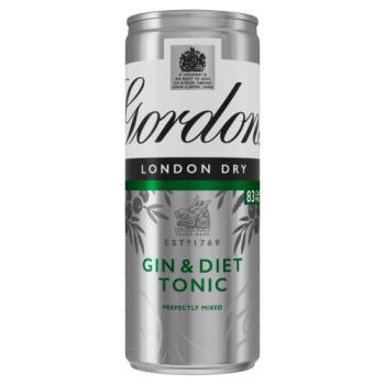 Gordon's London Dry Gin and Slimline Tonic Ready to Drink 250ml Can