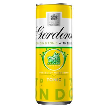 Gordons & Tonic with Elderflower Ready to Drink 250ml