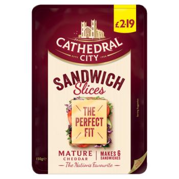 Cathedral City Sandwich Slices Mature Cheddar 150g