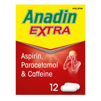 Anadin Extra Aspirin, Paracetamol, & Caffeine Caplets, 12s