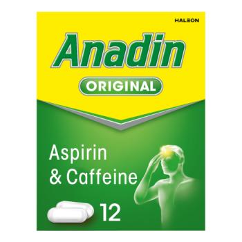 Anadin Original Aspirin & Caffeine Pain Relief Tablets 12s