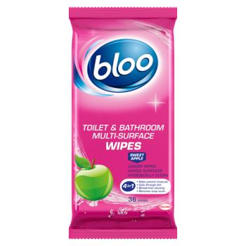 Bloo 36 Sweet Apple Toilet & Bathroom Multi-Surface Wipes