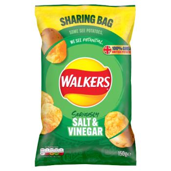 Walkers Salt & Vinegar Sharing Crisps 150g