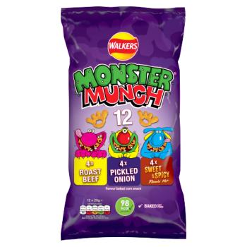 Walkers Monster Munch Flavour Baked Corn Snack 12 x 20g