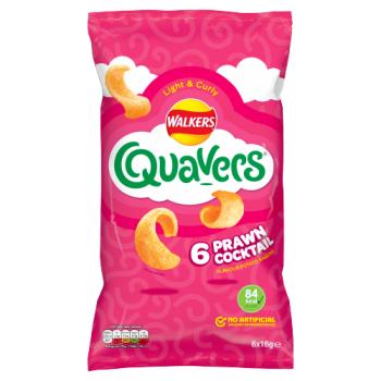 Walkers Quavers Prawn Cocktail Multipack Snacks 6x16g (Compact)
