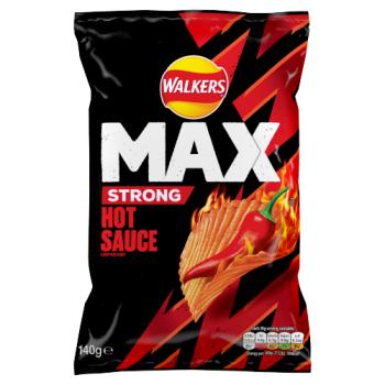 Walkers Max Strong Hot Sauce Sharing Crisps 140g
