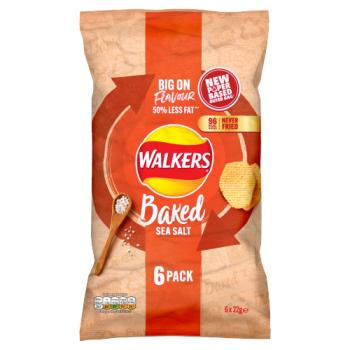 Walkers Baked Snacks Sea Salt 6 x 22g