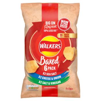Walkers Baked Flavour Potato Snacks 6 x 22g