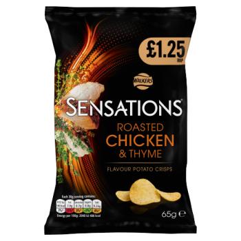 Walkers Sensations Roasted Chicken & Thyme Crisps £1.25 PMP 65g