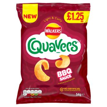Walkers Quavers BBQ Snacks Crisps RRP PMP £1.25 54g