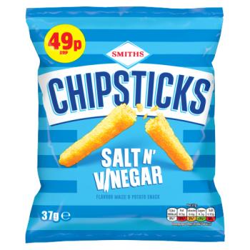 Smiths Chipsticks Salt & Vinegar Crisps PMP 37g RRP 49p