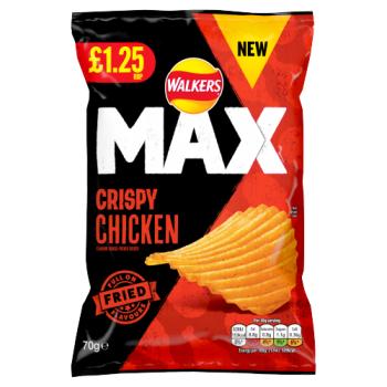 Walkers Max Crispy Chicken Sharing Crisps £1.25 RRP PMP 70g