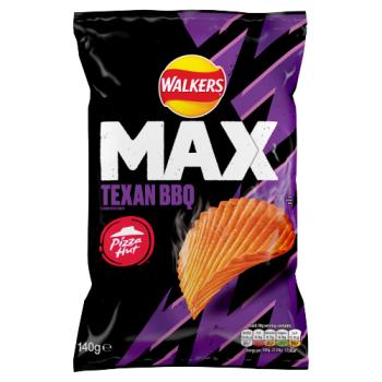 Walkers Max Pizza Hut Texan BBQ Sharing Crisps 140g