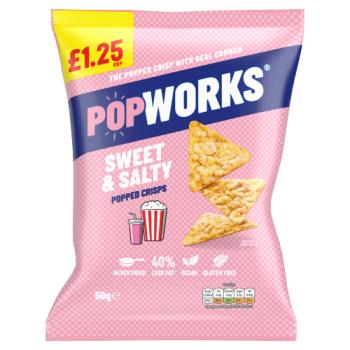 Popworks Sweet & Salty Popped Crisps RRP £1.25 PMP 50g