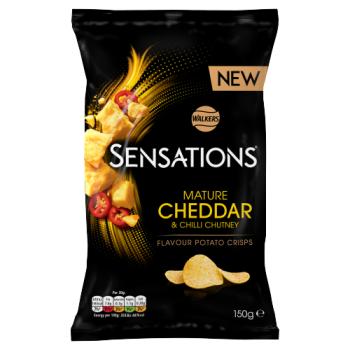 Walkers Sensations Mature Cheddar Cheese & Chilli Crisps 150g