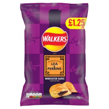 Walkers Lea & Perrins Worcester Sauce Sharing Crisps 70g PMP £1.25