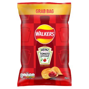 Walkers Heinz Tomato Ketchup Grab Bag Crisps 45g