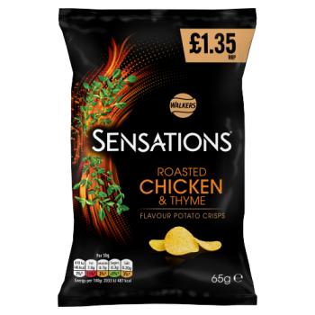 Walkers Sensations Chicken & Thyme Sharing Crisps 65g PMP RRP £1.35