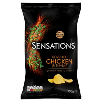 Walkers Sensations Roasted Chicken & Thyme Sharing Crisps 150g