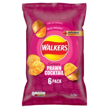 Walkers Prawn Cocktail Multipack Crisps 6 x 25g