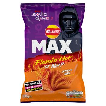 Walkers Max Flamin Hot or Not? Sticky BBQ Sharing Crisps 130g