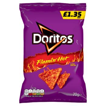 Doritos Flamin' Hot Sharing Bag Crisps 70g PMP £1.35 RRP
