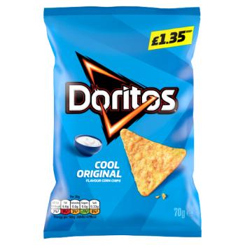 Doritos Cool Original Tortilla Chips Crisps 70g PMP £1.35 RRP