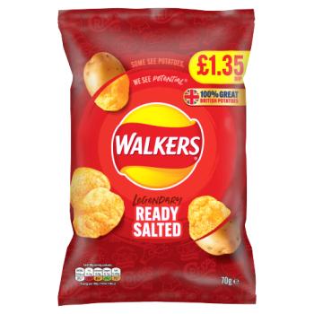 Walkers Ready Salted Sharing Crisps 70g PMP £1.35 RRP