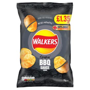 Walkers BBQ Sauce Sharing Bag Crisps 70g PMP £1.35 RRP