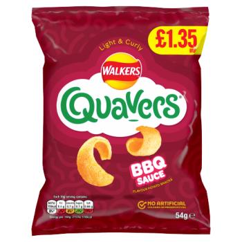 Walkers Quavers BBQ Snacks Crisps 54g PMP £1.35 RRP