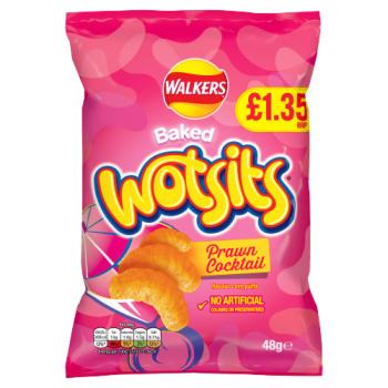 Walkers Wotsits Prawn Cocktail Crisps 48g PMP £1.35 RRP