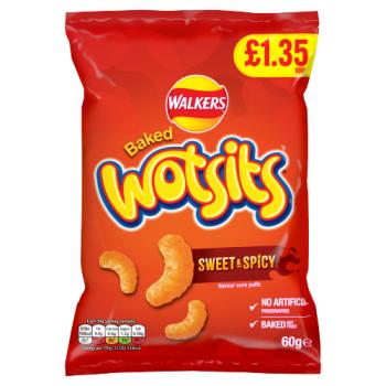 Walkers Wotsits Sweet & Spicy Crisps 60g PMP £1.35 RRP