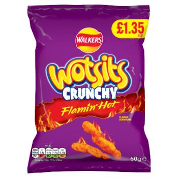 Wotsits Crunchy Flamin' Hot 60g PMP  £1.35 RRP