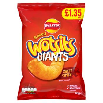 Walkers Wotsits Sweet & Spicy Sharing Crisps 60g PMP  £1.35 RRP