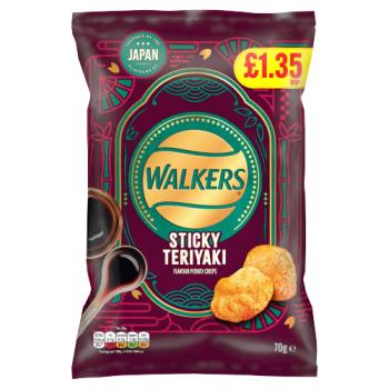 Walkers Sticky Teriyaki Flavour  Sharing Crisps 70g PMP RRP £1.35