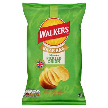 Walkers Snacks Pickled Onion Grab Bag Crisps 45g