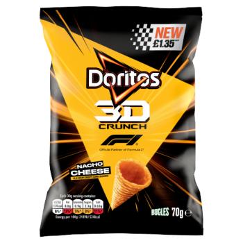 Doritos 3D Crunch Nacho Cheese Crisps 70g PMP RRP £1.35 