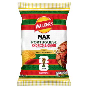 Walkers MAX Portuguese Chorizo & Onion Sharing Crisps 140g